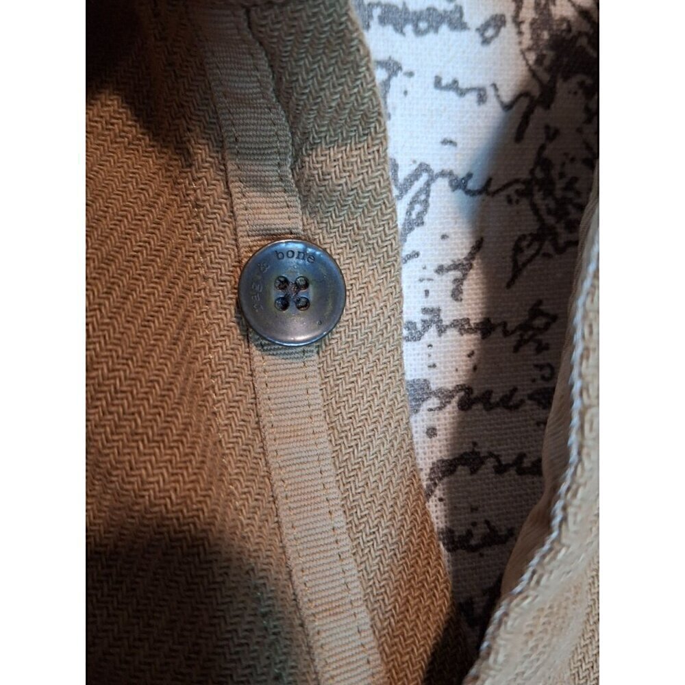 rag & bone Austin Button-Front Relaxed-Fit Ermine Brown Overshirt/Pre-owned, Sz. - Picture 3 of 10